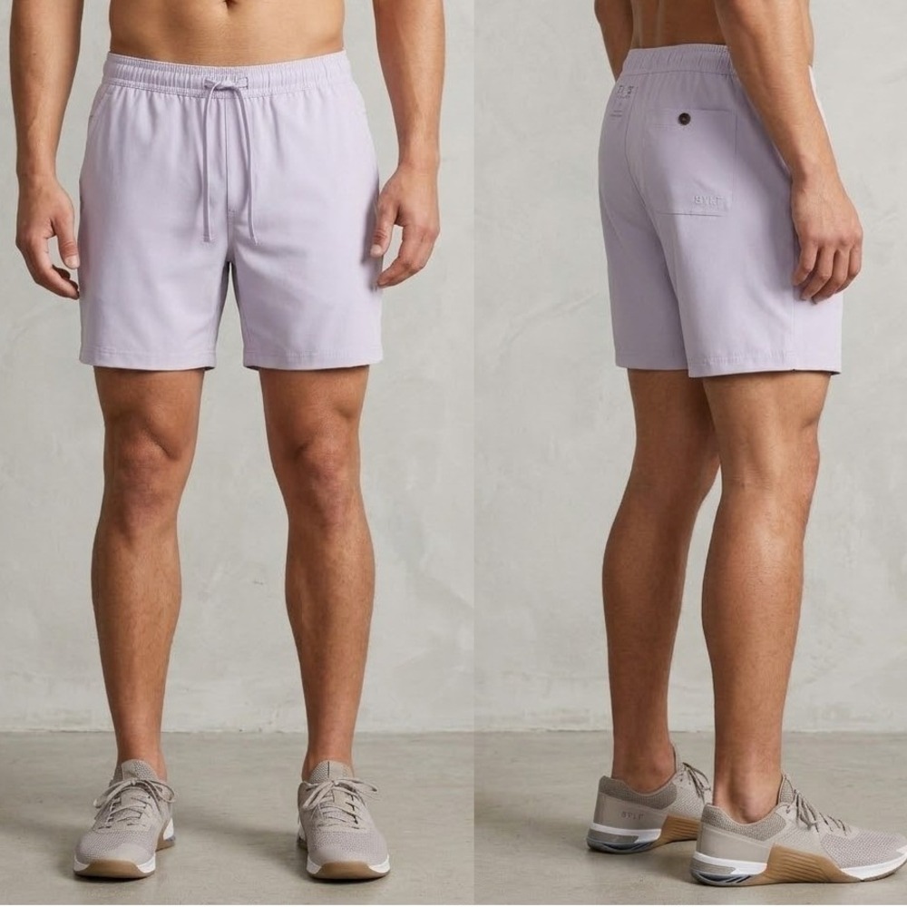 BYLT Premium Basics Active+ Shorts Lavender Light Purple Drawstring Men's Size L